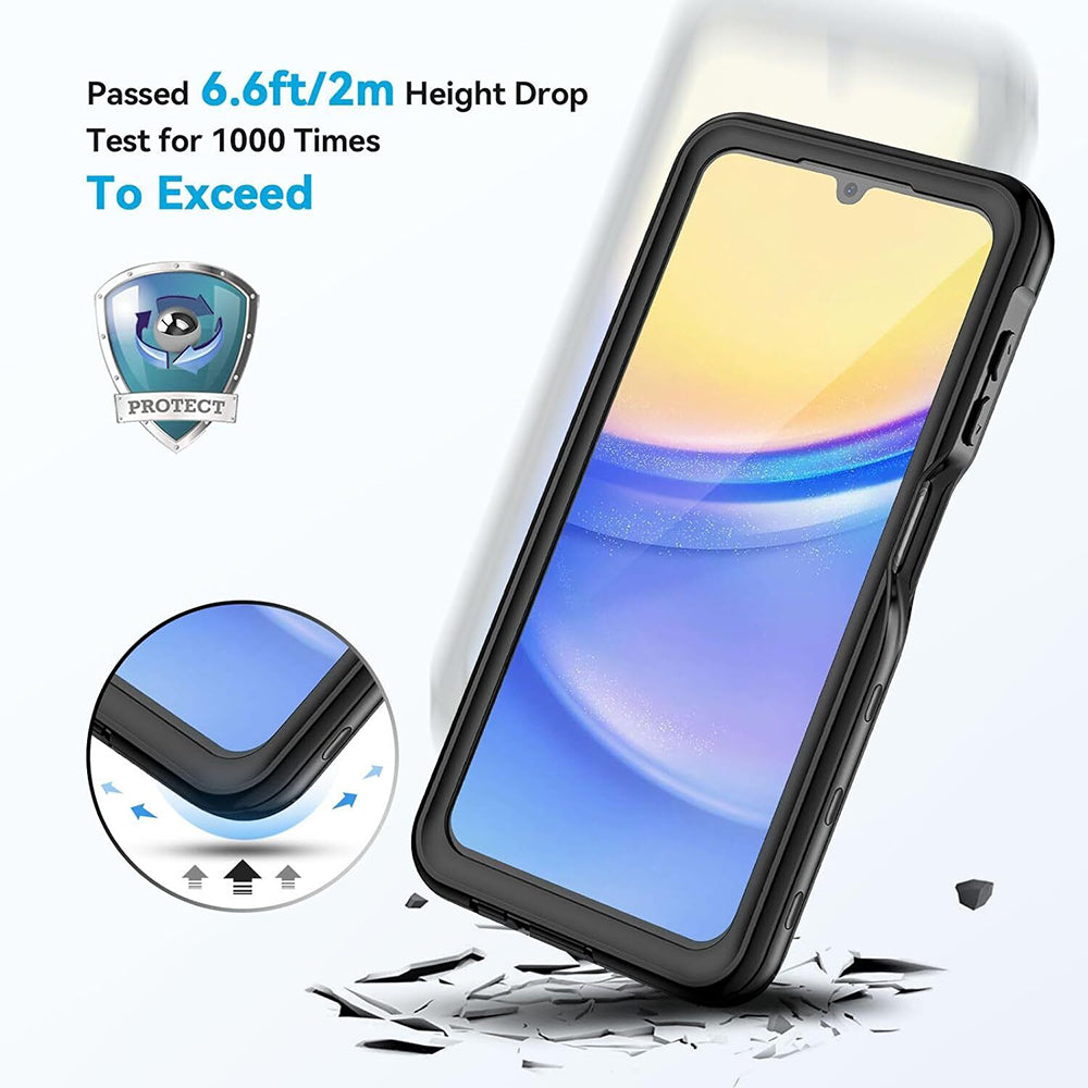 Husa Waterproof pentru Samsung Galaxy A15 5G A156 / A15 A155, ShellBox, Neagra