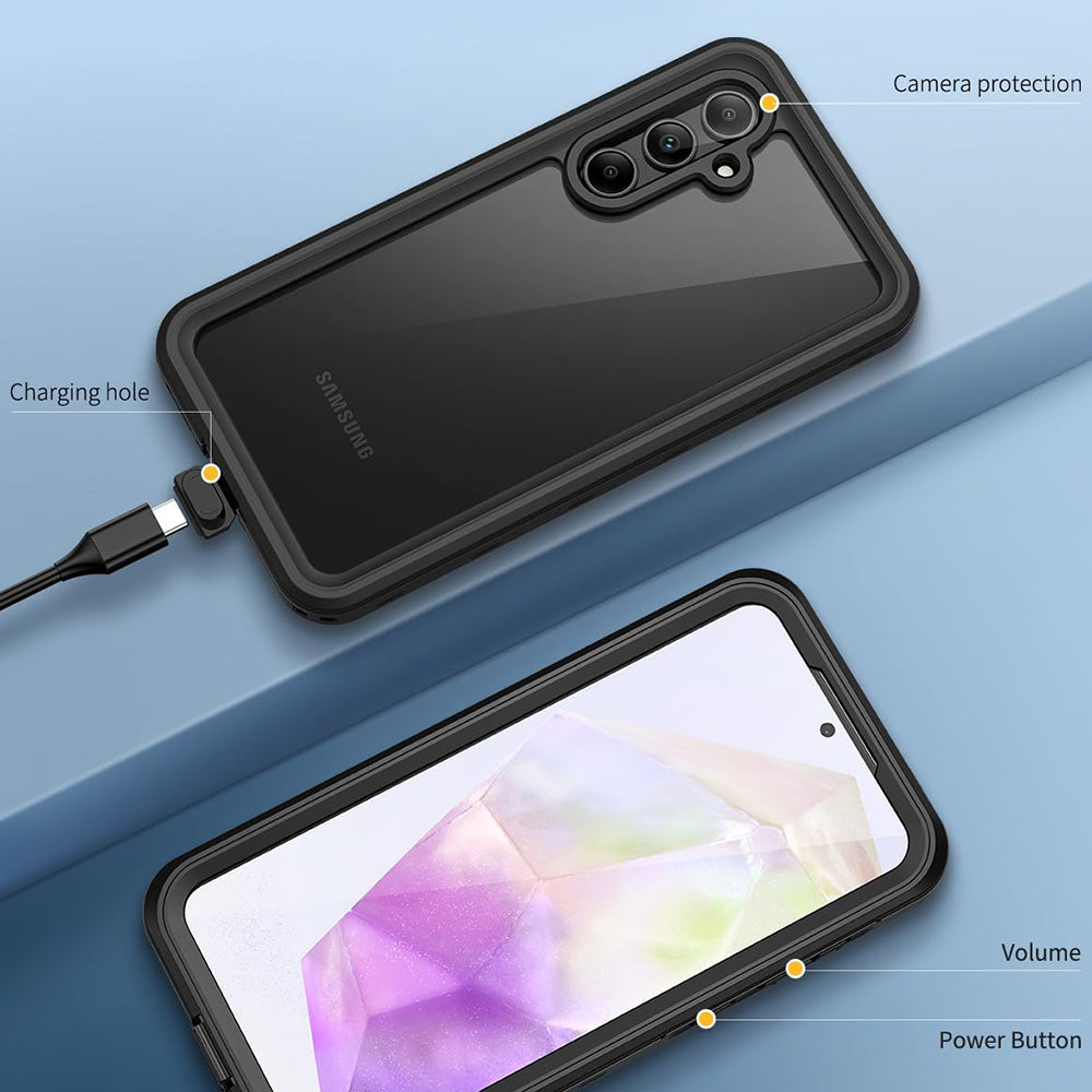 Husa Waterproof pentru Samsung Galaxy A35 5G A356, ShellBox, Neagra