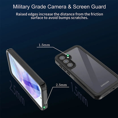 Husa Waterproof pentru Samsung Galaxy A55 5G A556, ShellBox, Neagra