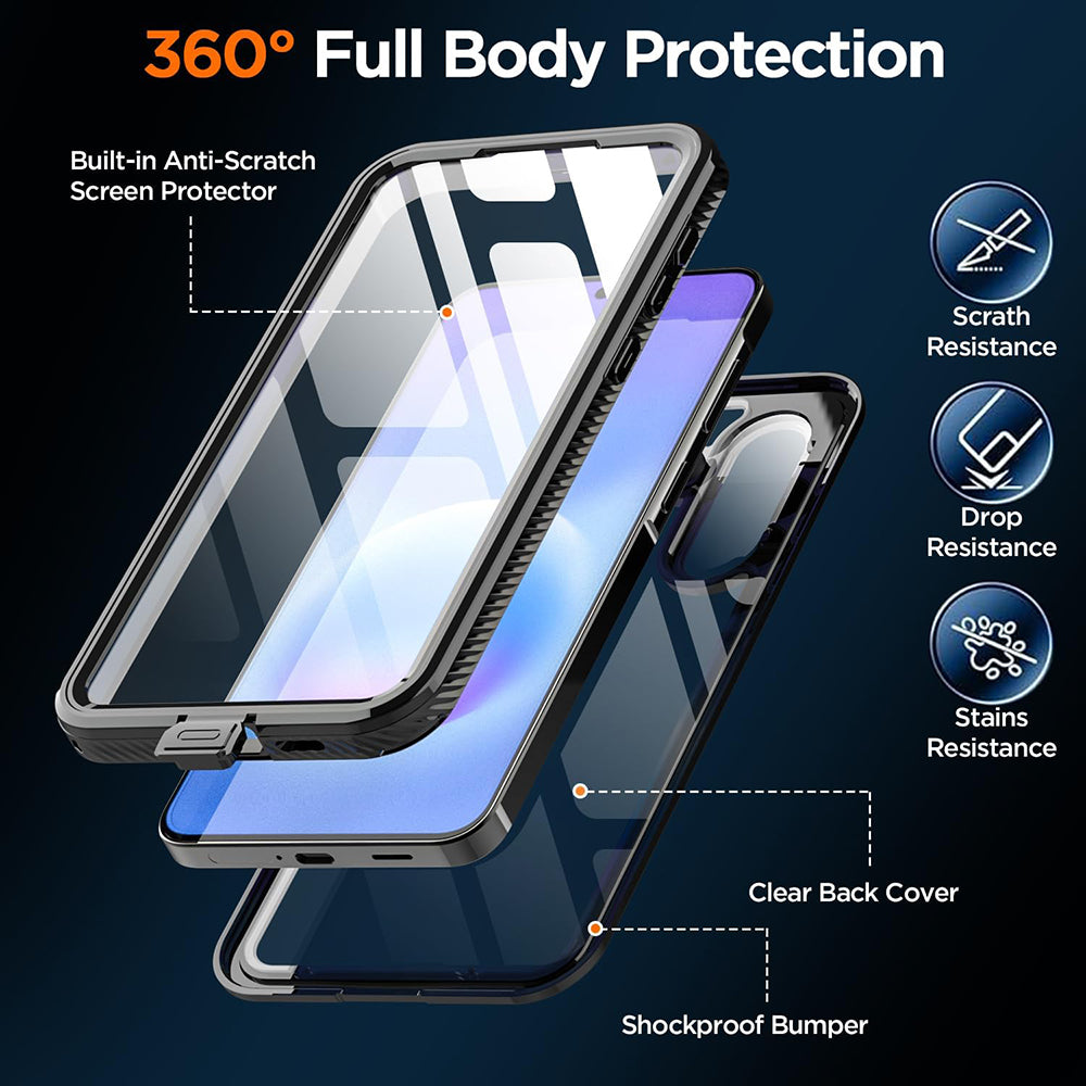 Husa Waterproof pentru Samsung Galaxy A57 5G, ShellBox, Neagra