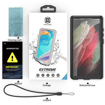 Husa Waterproof pentru Samsung Galaxy S23 Ultra S918, ShellBox, Neagra