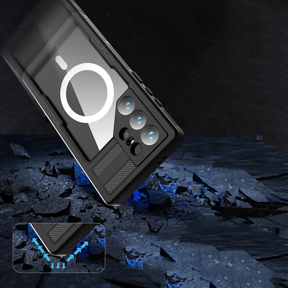 Husa Waterproof pentru Samsung Galaxy S24 Ultra S928, ShellBox, Neagra