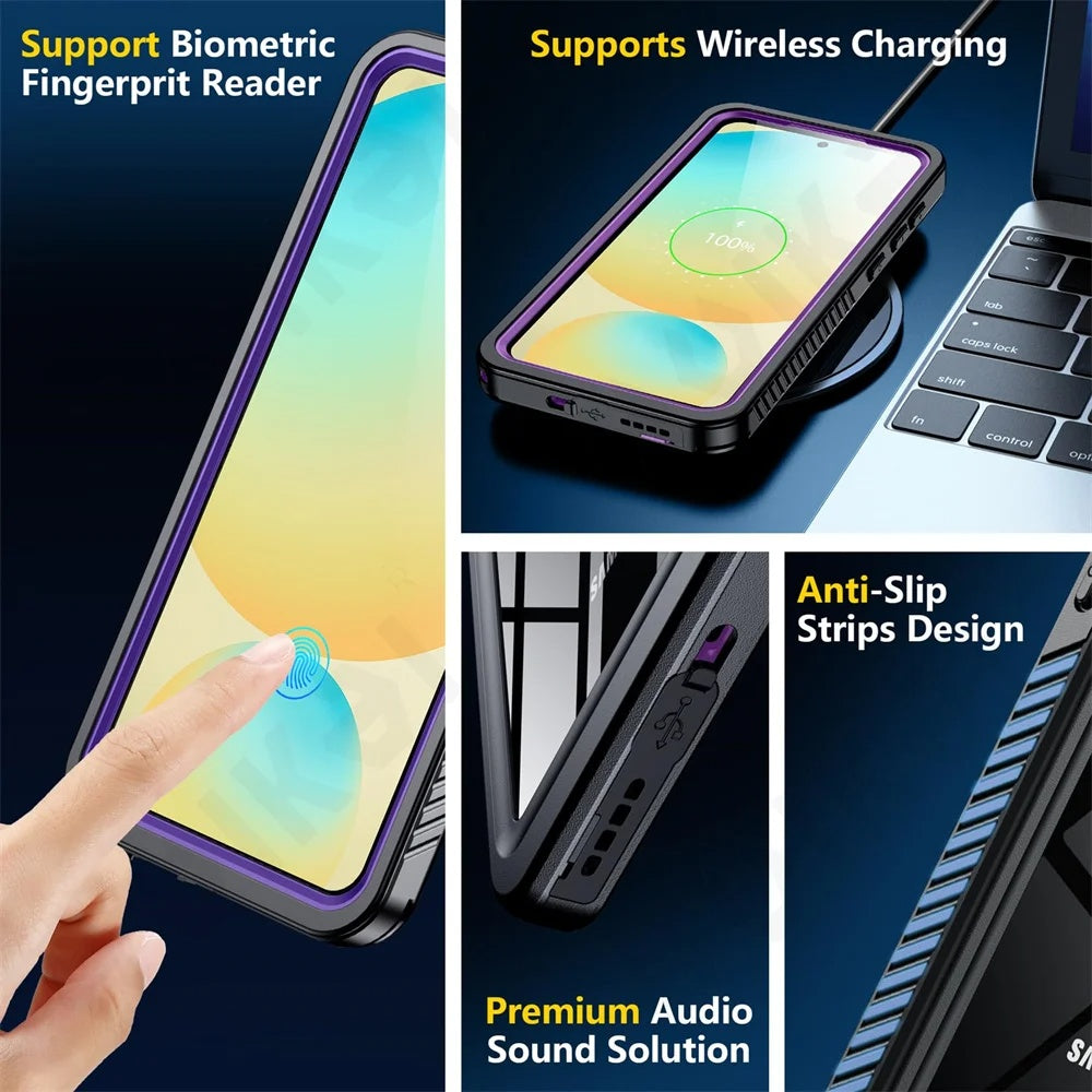 Husa Waterproof pentru Samsung Galaxy S25+ S936, ShellBox, Neagra