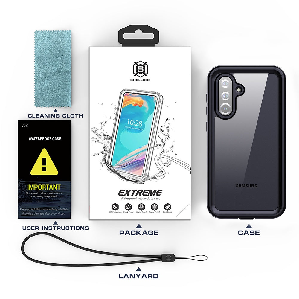 Husa Waterproof pentru Samsung Galaxy S25+ S936, ShellBox, Neagra