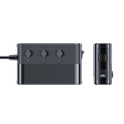Incarcator Auto 3MK Power Splitter, 120W, 3A, 3 x USB-A - 1 x USB-C - 3 x Extensie Bricheta, Negru