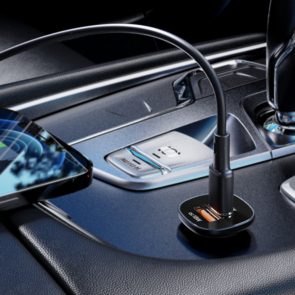 Incarcator Auto Acefast B1, 38W, 3A, 1 x USB-A - 1 x USB-C, Negru