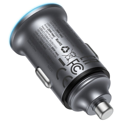 Incarcator Auto Acefast B15, 65W, 3.25A, 1 X USB-A - 1 x USB-C, Gri