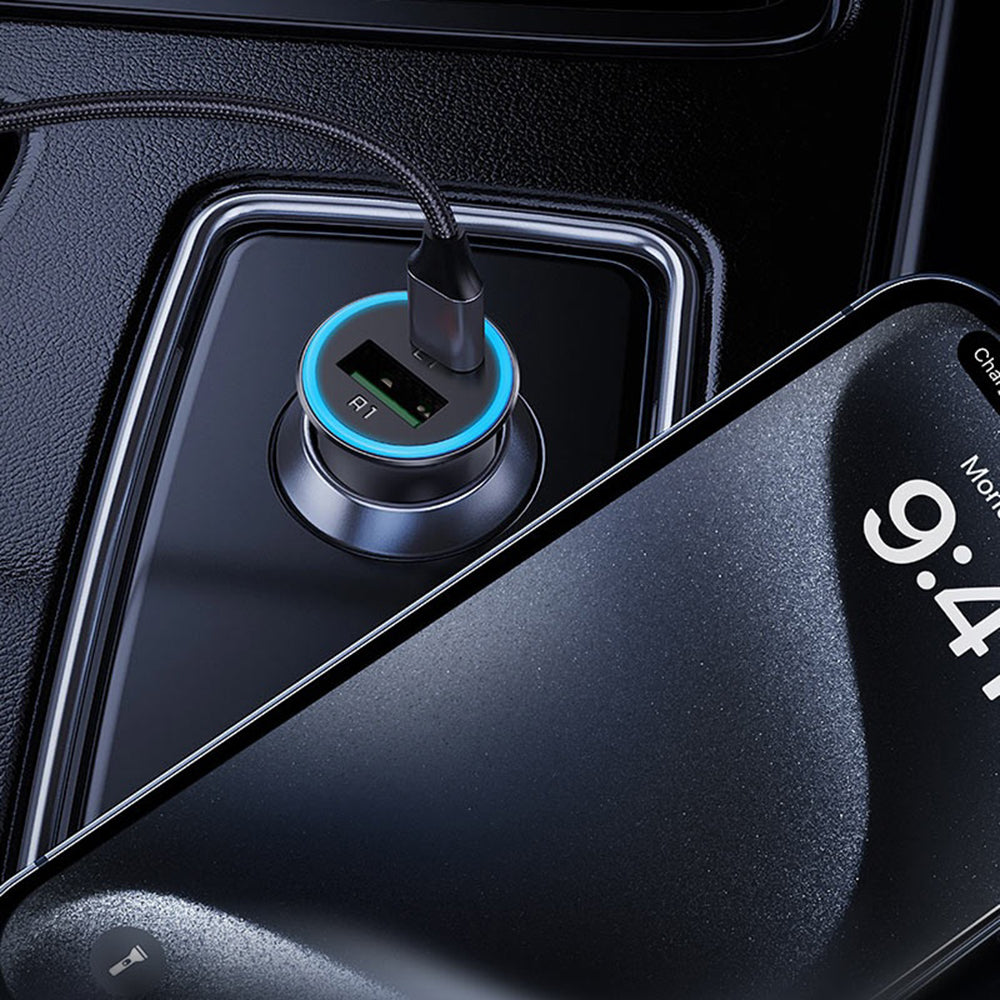Incarcator Auto Acefast B16, 95W, 3.25A, 1 x USB-A - 1 x USB-C, Gri