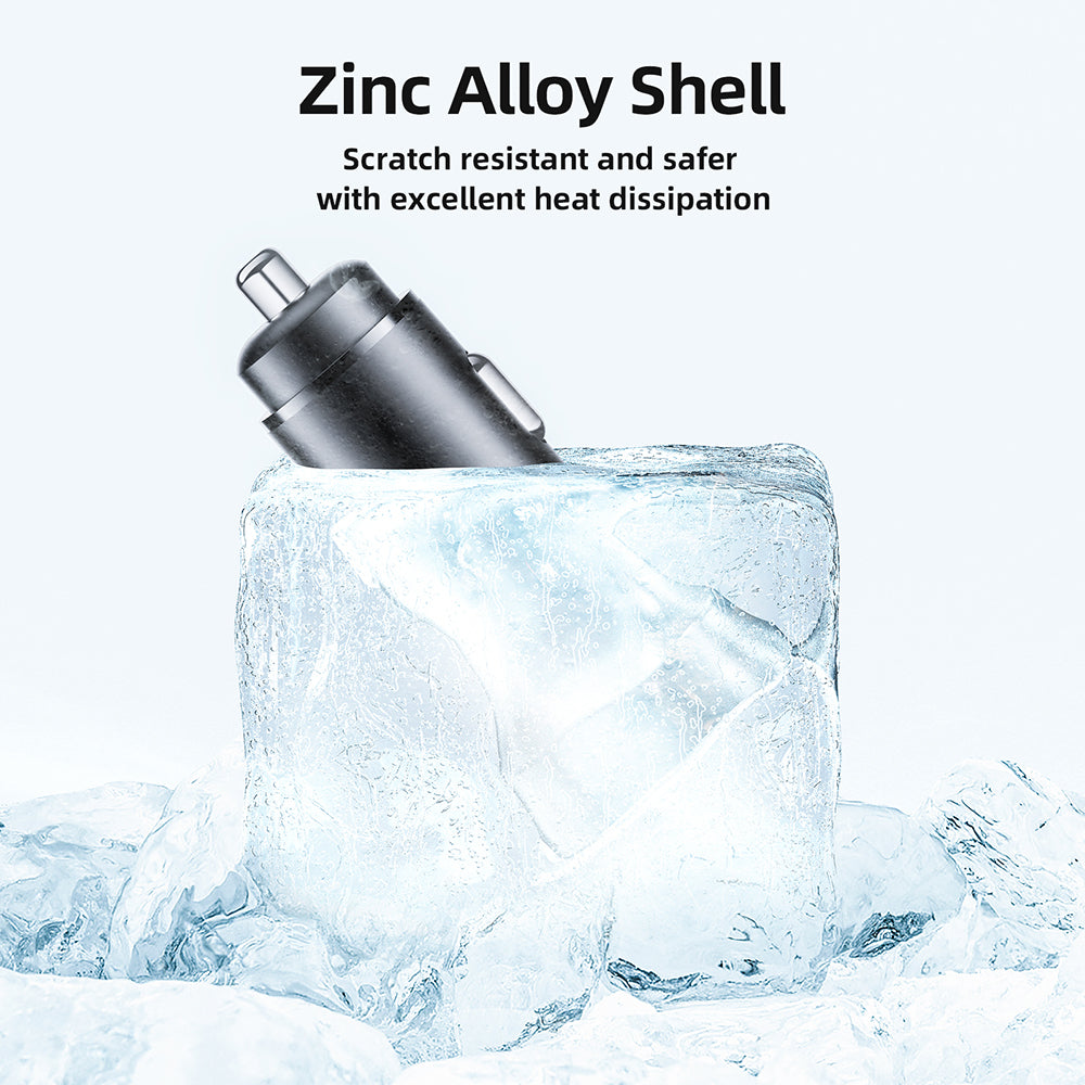 Incarcator Auto Acefast B2, 72W, 3A, 2 x USB-C, Negru