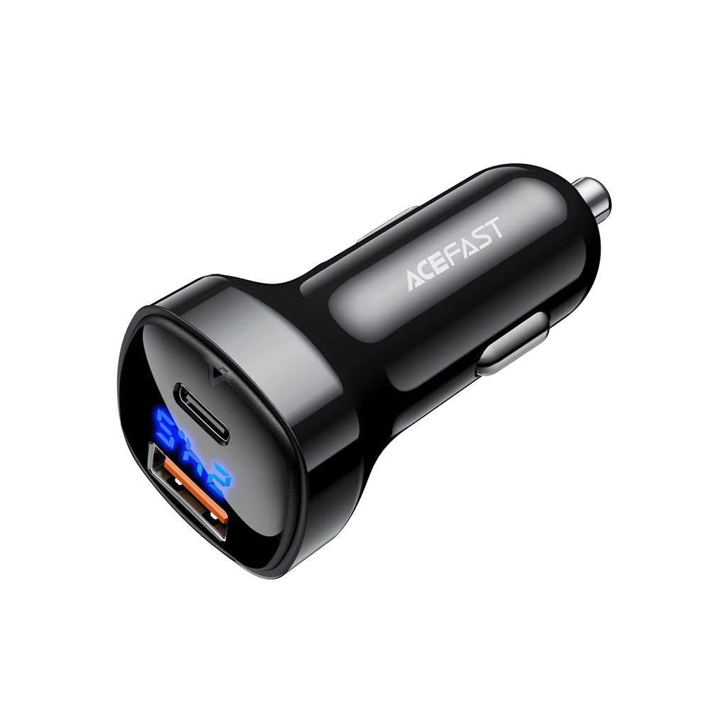 Incarcator Auto Acefast B4, 66W, 3A, 1 x USB-A - 1 x USB-C, Negru