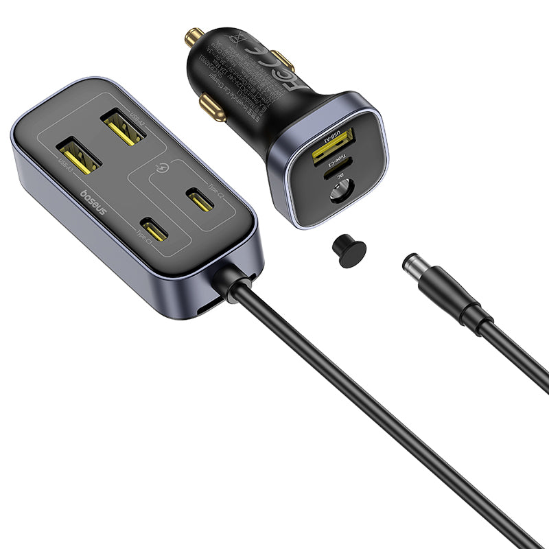 Incarcator Auto Baseus BackseatPal L1, 110W, 3A, 3 x USB-A - 3 x USB-C, Negru C00081100121-00