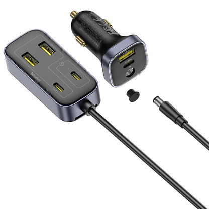 Incarcator Auto Baseus BackseatPal L1, 110W, 3A, 3 x USB-A - 3 x USB-C, Negru C00081100121-00