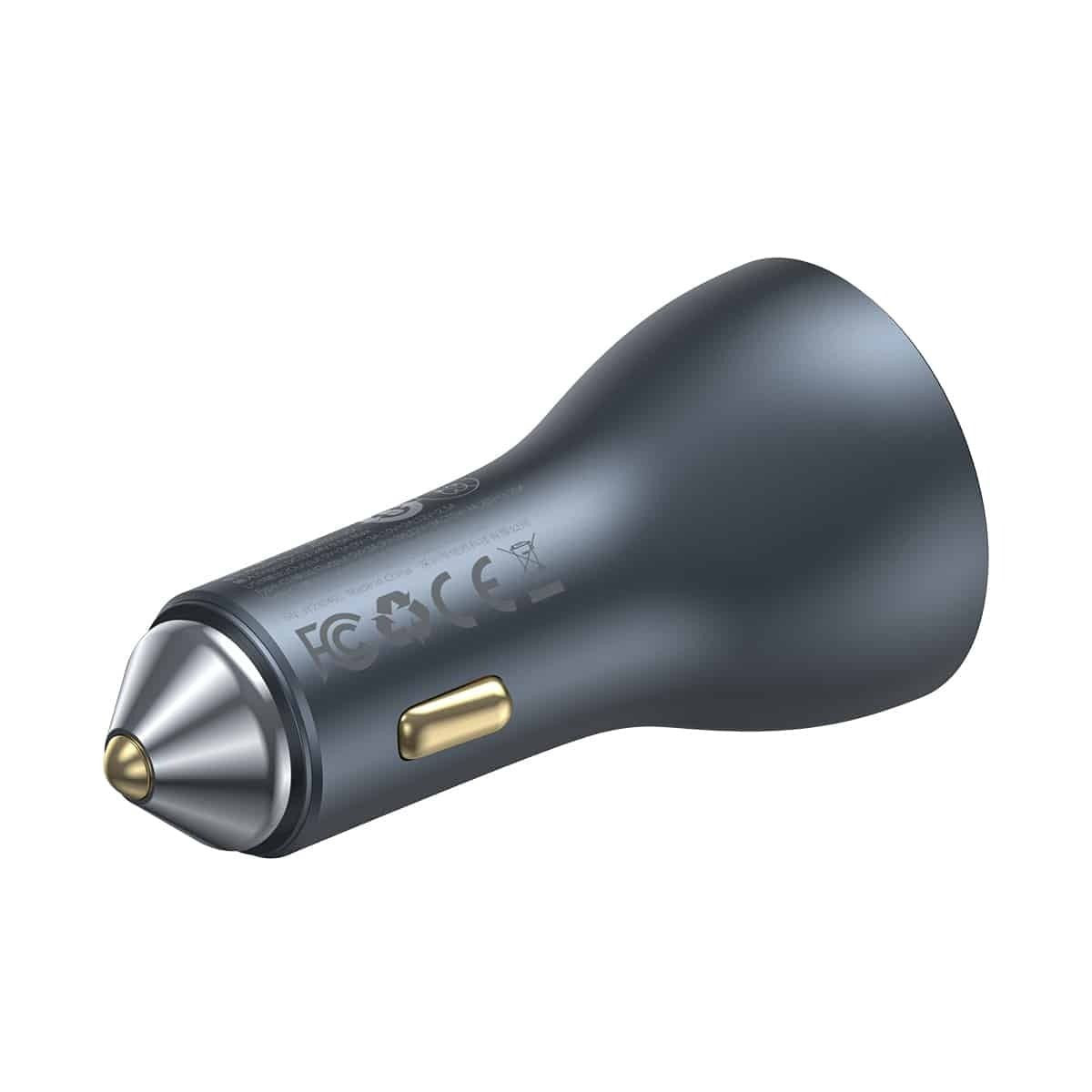 Incarcator Auto Baseus Golden Contactor Pro, 65W, 3A, 1 x USB-A - 2 x USB-C, Gri C00035202841-00