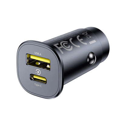 Incarcator Auto Baseus GoTrip, 30W, 3A, 1 x USB-A - 1 x USB-C, Negru