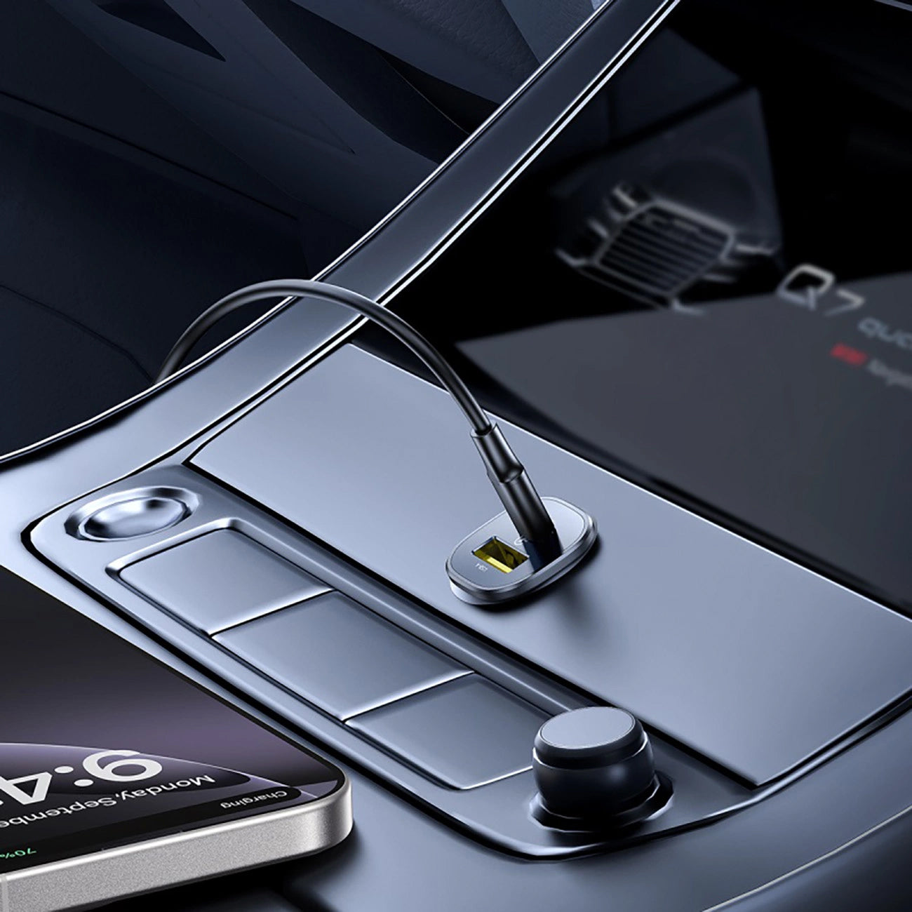 Incarcator Auto Baseus GoTrip, 30W, 3A, 1 x USB-A - 1 x USB-C, Negru