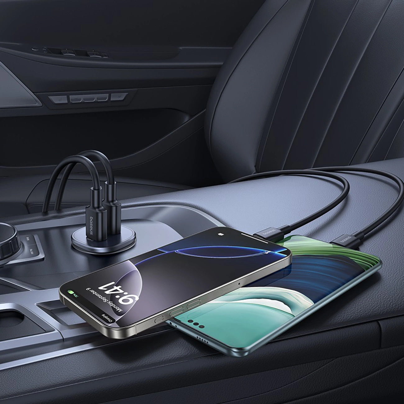 Incarcator Auto Baseus GoTrip, 30W, 3A, 1 x USB-A - 1 x USB-C, Negru