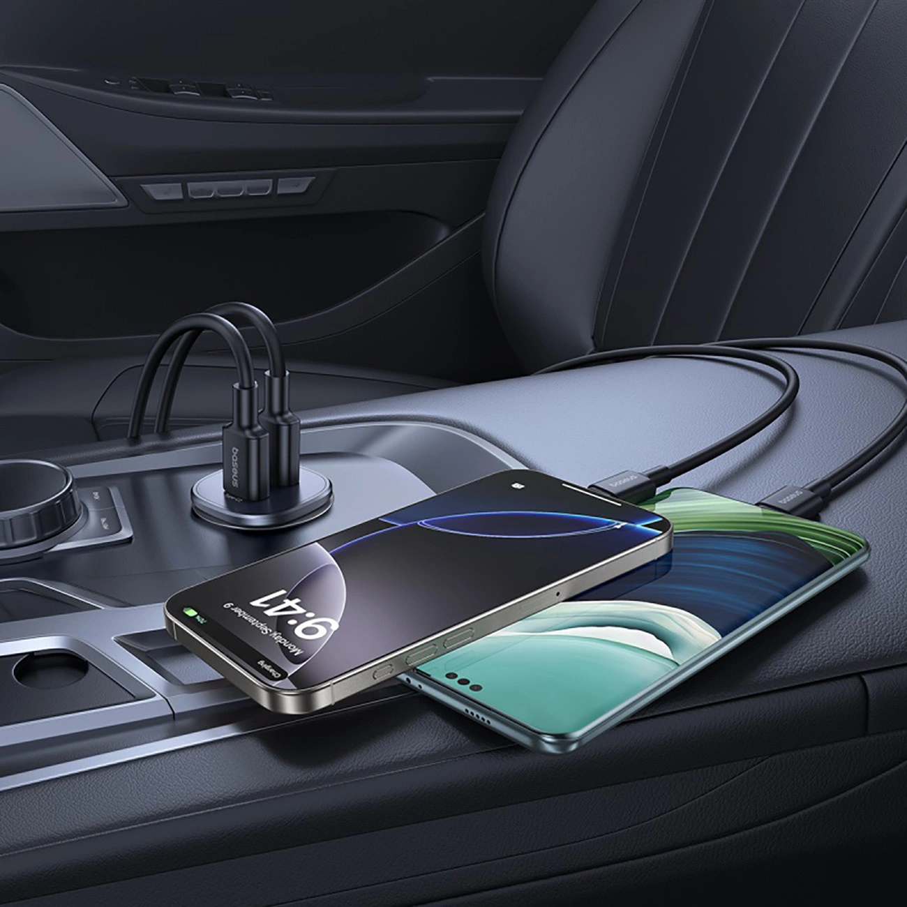 Incarcator Auto Baseus GoTrip, 30W, 3A, 2 x USB-C, Negru