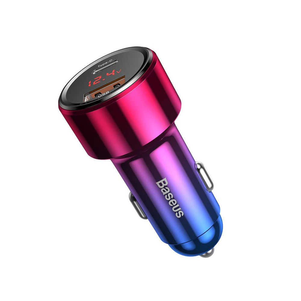 Incarcator Auto Baseus Magic Display Series, 45W, 5A, 1 x USB-A - 1 x USB-C, Multicolor CCMLC20C-09