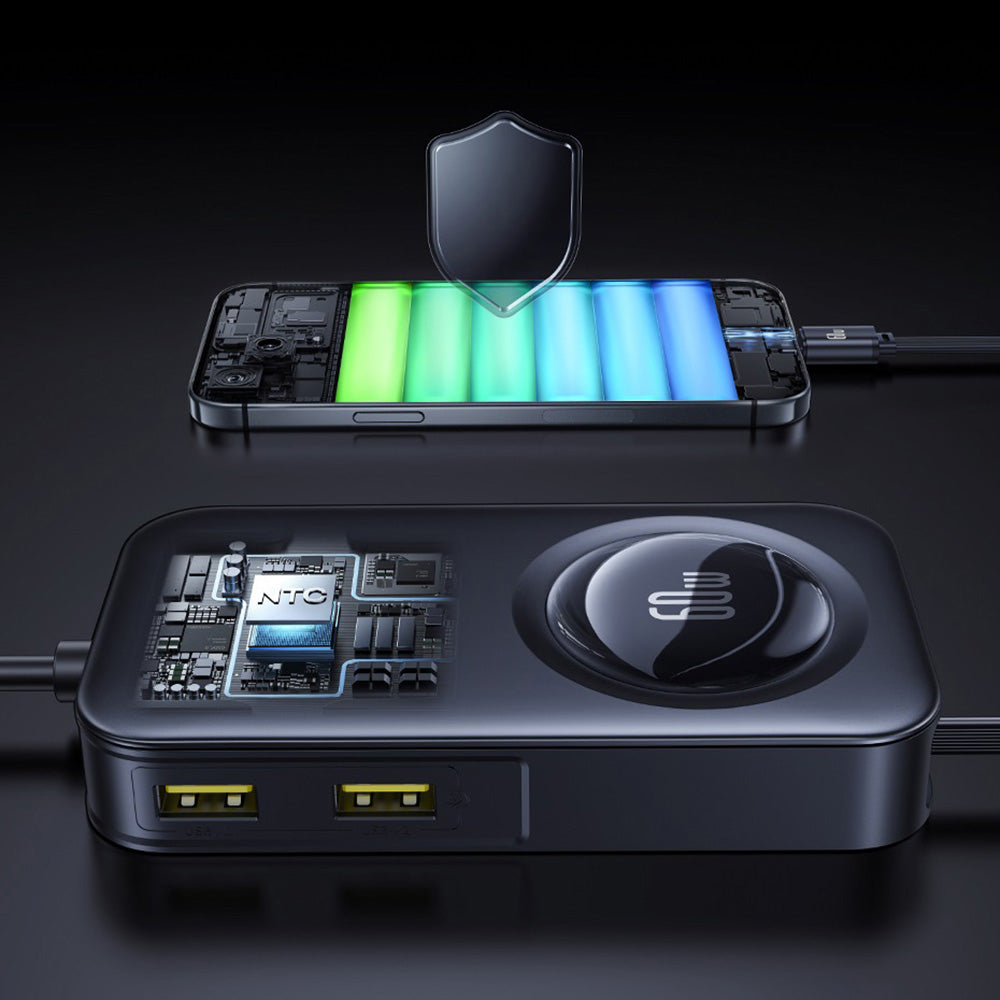 Incarcator Auto Baseus PrimeTrip VW1, 105W, 3A, 3 x USB-A - 2 x USB-C, Negru C00069000121-00