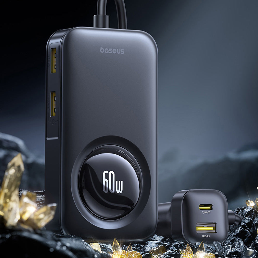 Incarcator Auto Baseus PrimeTrip VW1, 105W, 3A, 3 x USB-A - 2 x USB-C, Negru C00069000121-00