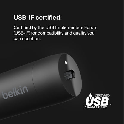 Incarcator Auto Belkin BoostCharge, 30W, 3A, 1 x USB-C, Negru CCA004btBK