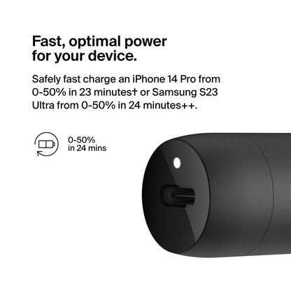 Incarcator Auto Belkin BoostCharge, 30W, 3A, 1 x USB-C, Negru CCA004btBK