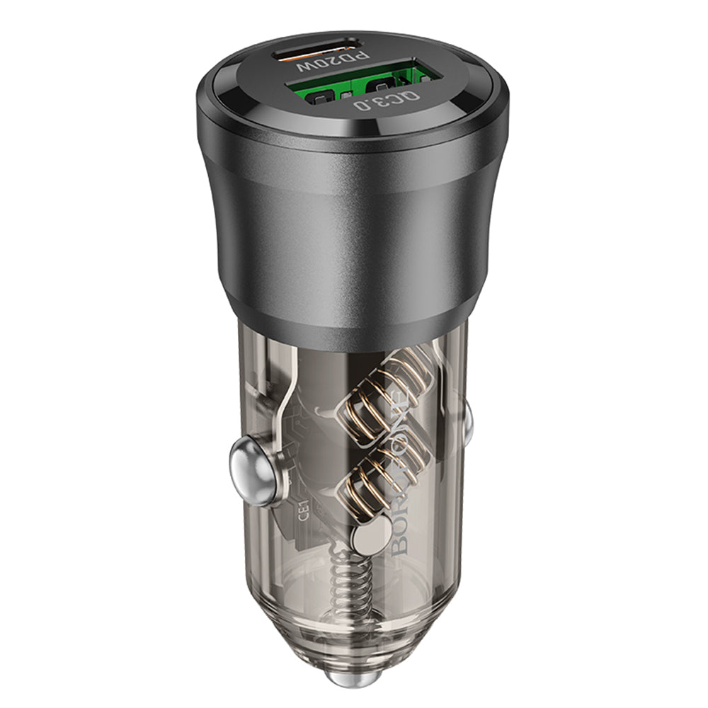 Incarcator Auto Borofone BZ25 Journey, 38W, 3A, 1 x USB-A - 1 x USB-C, Negru