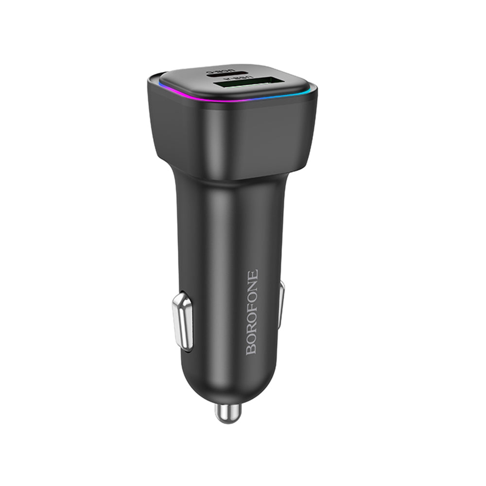 Incarcator Auto Borofone BZ28A Trophie, 30W, 3A, 1 x USB-A - 1 x USB-C, Negru