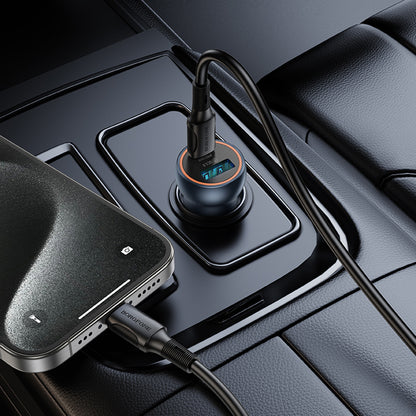 Incarcator Auto Borofone BZ32A Fresh, 30W, 3A, 1 x USB-A - 1 x USB-C, Gri