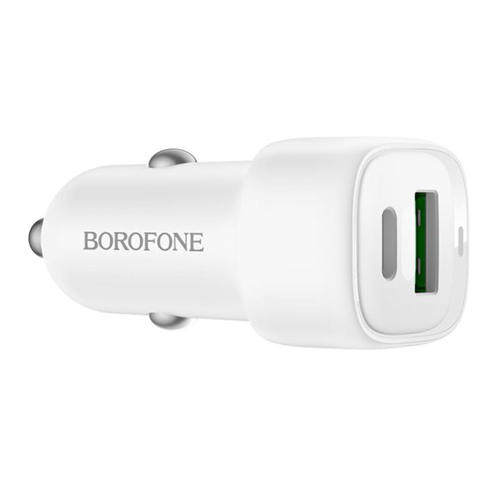 Incarcator Auto Borofone BZ34B Cloud, 20W, 3A, 1 x USB-A - 1 x USB-C, Alb