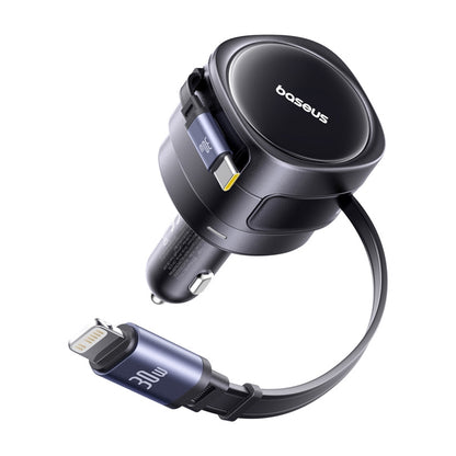 Incarcator Auto Cu Cablu USB-C / Lightning Baseus Enjoyment Max, 60W, 3A, Negru C00035507121-00
