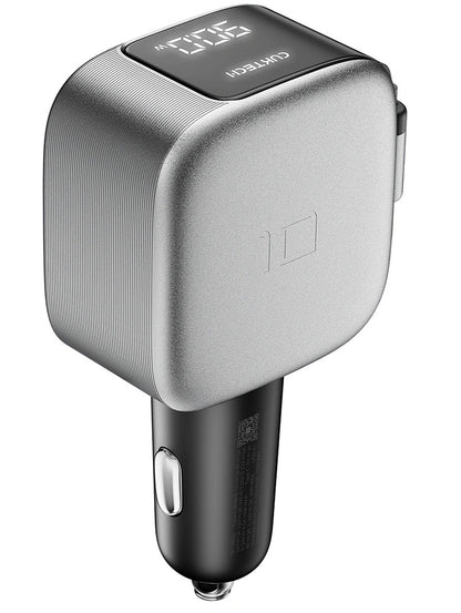 Incarcator Auto Cu Cablu USB-C Cuktech CC903P Display, 100W, 5A, 1 x USB-A - 1 x USB-C, Gri