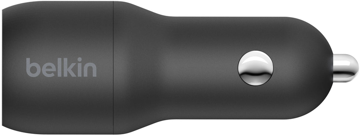 Incarcator Auto Cu Cablu USB-C Belkin BoostCharge Dual, 24W, 2.4A, 2 x USB-A, Negru CCE001bt1MBK