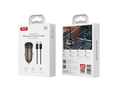 Incarcator Auto Cu Cablu USB-C XO Design CC70, 30W, 3A, 1 x USB-C, Negru