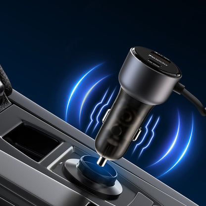 Incarcator Auto Cu Cablu Lightning Yesido Y57, 50W, 3A, 1 x USB-A - 1 x USB-C, Negru