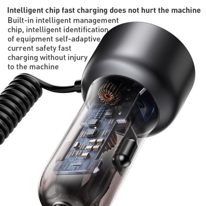 Incarcator Auto Cu Cablu USB-C / Lightning Yesido Y58 Display, 60W, 3A, 1 x USB-A - 1 x USB-C, Gri