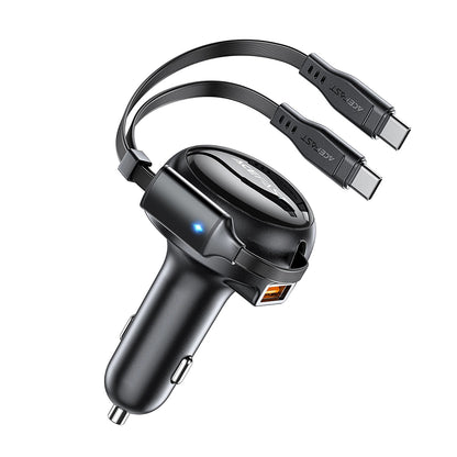 Incarcator Auto Cu Cablu USB-C Acefast B13, 53W, 3A, 1 x USB-A, Negru