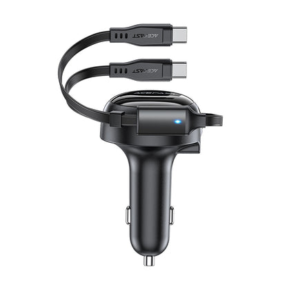 Incarcator Auto Cu Cablu USB-C Acefast B13, 53W, 3A, 1 x USB-A, Negru