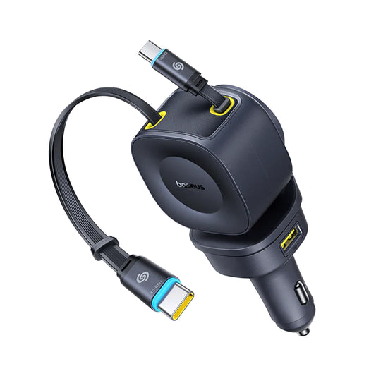 Incarcator Auto Cu Cablu USB-C Baseus PrimeTrip VR2 Max, 163W, 3A, 1 x USB-A - 1 x USB-C, Negru P10162701313-00