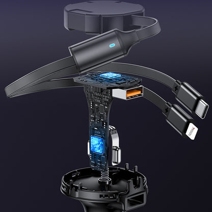 Incarcator Auto Cu Cablu USB-C / Lightning Yesido Y61, 53W, 3A, 1 x USB-A, Negru