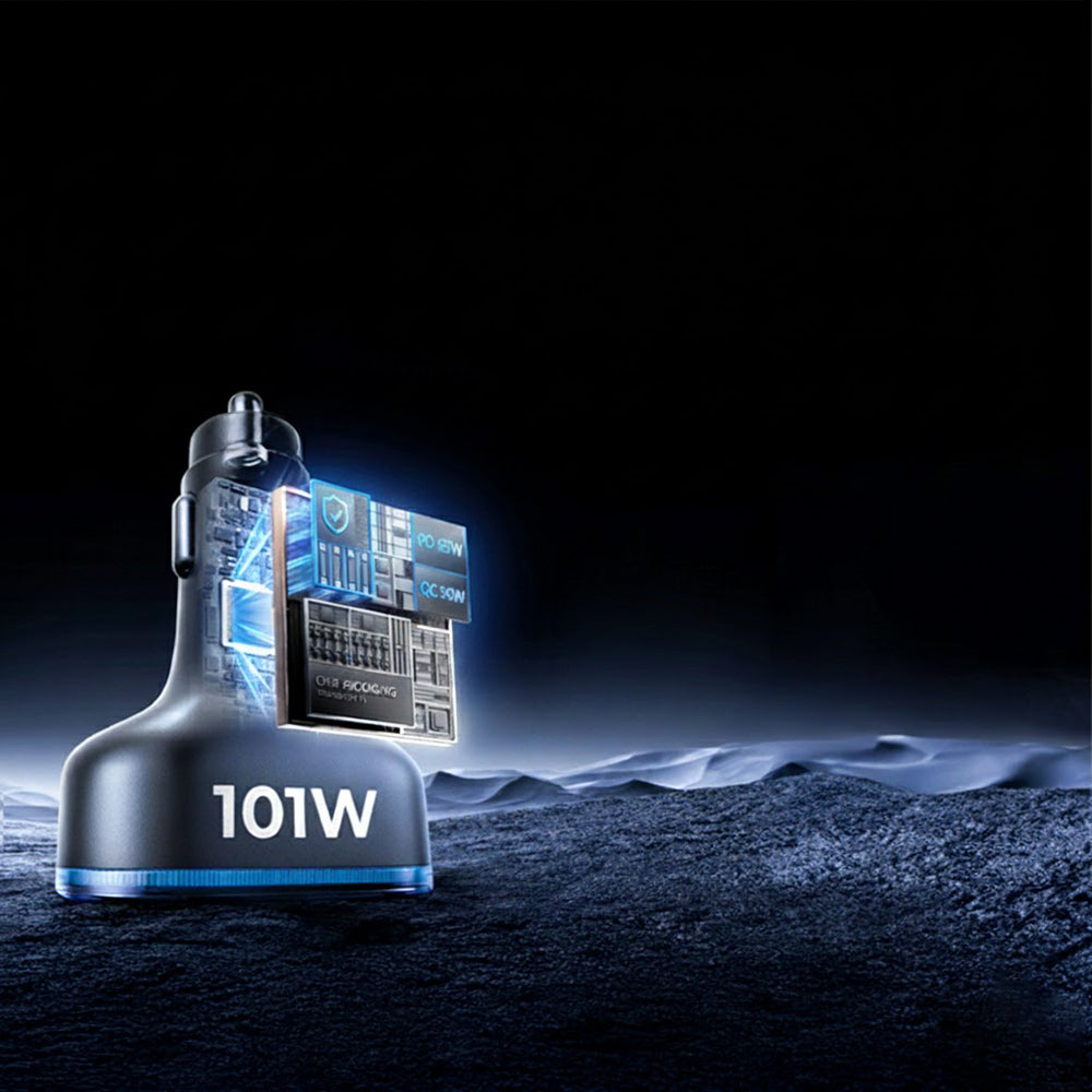 Incarcator Auto Cu Cablu USB-C Lisen, 101W, 3.25A, 1 x USB-A - 3 x USB-C, Negru YL0223120021