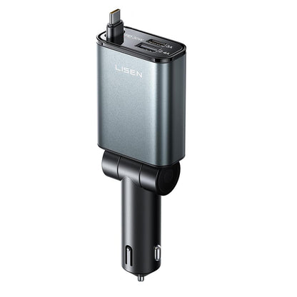 Incarcator Auto Cu Cablu USB-C Lisen, 57W, 3A, 1 x USB-A - 1 x USB-C, Negru YL0325010016