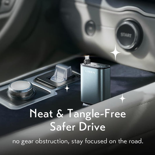 Incarcator Auto Cu Cablu USB-C Lisen, 57W, 3A, 1 x USB-A - 1 x USB-C, Negru YL0325010016