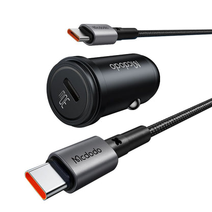 Incarcator Auto Cu Cablu USB-C McDodo CC-7493 Obsidian, 30W, 3A, 1 x USB-C, Negru