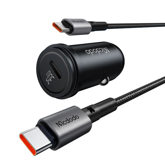 Incarcator Auto Cu Cablu USB-C McDodo CC-7493 Obsidian, 30W, 3A, 1 x USB-C, Negru