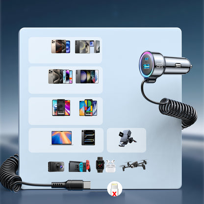 Incarcator Auto Cu Fir USB-C Joyroom JR-CL07, 90W, 3A, 1 x USB-A - 1 x USB-C, Negru