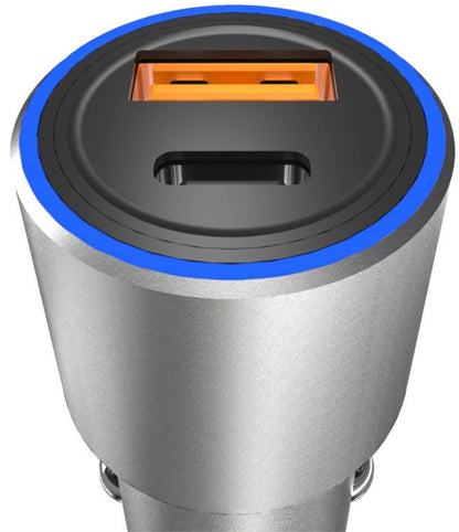 Incarcator Auto Dudao R4PQ NM, 22.5W, 3A, 1 x USB-A - 1 x USB-C, Gri
