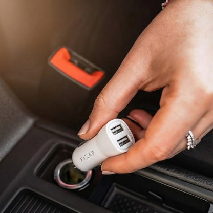 Incarcator Auto Fixed, 15.5W, 3A, 2 x USB-A, Alb