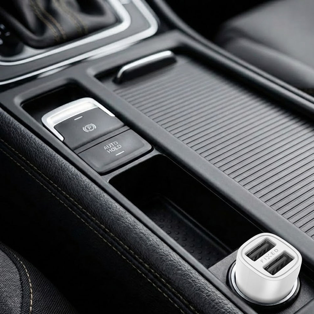 Incarcator Auto Fixed, 15.5W, 3A, 2 x USB-A, Alb