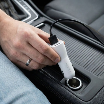 Incarcator Auto Fixed, 15.5W, 3A, 2 x USB-A, Alb